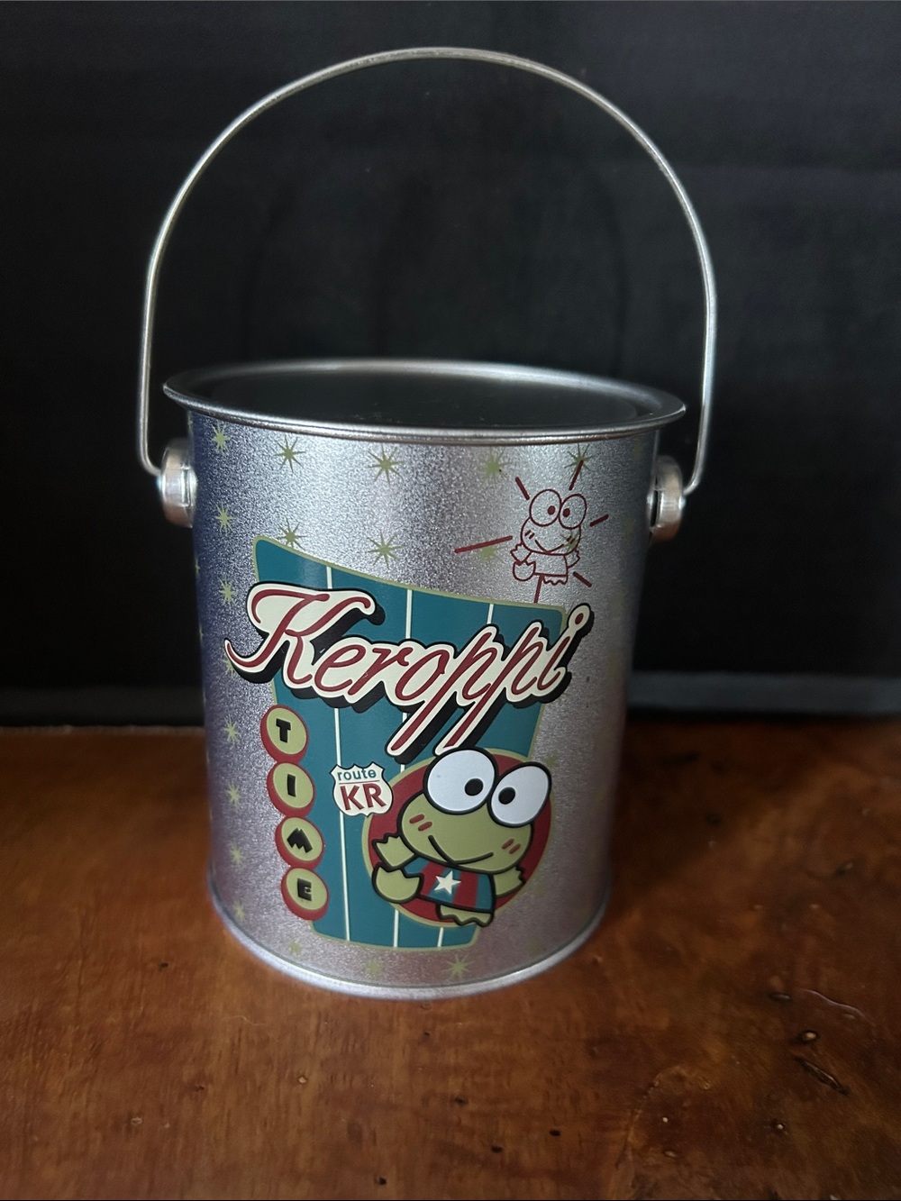 Sanrio VINTAGE 1996 KEROPPI Silver Tin Mini Pail Get Your Kicks Arizona